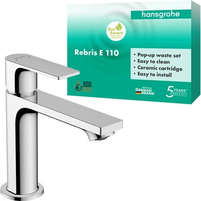 Hansgrohe Rebris E rubinetto lavabo monocomando 110, con scarico, scarico - Immagine 1 di 4