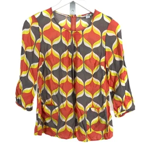 Boden Bluse grau rosa Langarm Viskose | Größe 6 - Bild 1 von 5