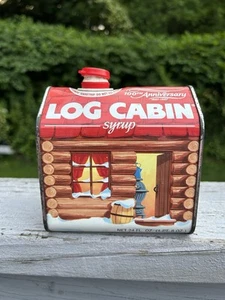 Vintage 1987 Log Cabin Syrup 100th Anniversary 24 Fl. Oz. Tin - Picture 1 of 5