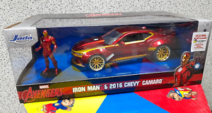 Auto Marvel Avengers Iron Man "16 Chevy Camaro scala 1:24 + 8 anni by Jada