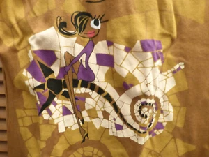 NWOT Barcelona TANK Top FASHION Girl GAUDI Aplique XL ARTSY! Cap SLEEVE Brown - Picture 1 of 4