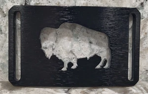GRIP6 HEBILLA DE CINTURÓN - BISONTE / BÚFALO AMERICANO - NEGRO NINJA - 1,5 PULGADAS DE ANCHO - Imagen 1 de 4
