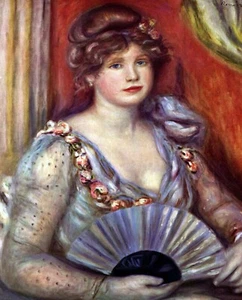 Lady with fan by Pierre-Auguste Renoir Giclee Fine Art Print Repro on Canvas - Picture 1 of 1