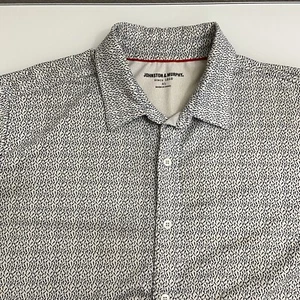 Johnston & Murphy Performance Mens XL Fish All Over Print Button-Down White - Picture 1 of 8
