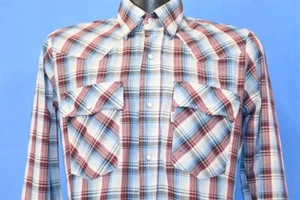 CAMISA VAQUERA DE COLECCIÓN AÑOS 80 LEVIS ROJA AZUL A CUADROS YUGO OCCIDENTAL LENGÜETA BLANCA PERLA A PRESIÓN S - Imagen 1 de 6