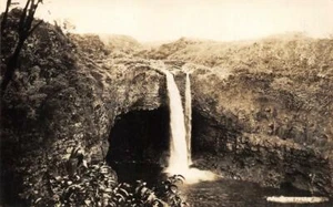 Postal de colección RPPC RAINBOW FALLS Hawaii Waterfall ca 1930s - Imagen 1 de 1
