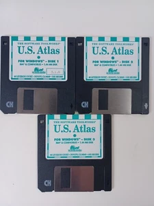 U.S. Atlas for Windows Version 3.1.0 3.5" Floppy Disks IBM Computer discs 1991 - Picture 1 of 5