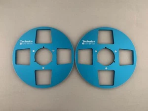 1 Pair Pro 10.5" TECHNICS 1/4" Blue Tape Reels For Reel To Reel Tape Recorders - Picture 1 of 4