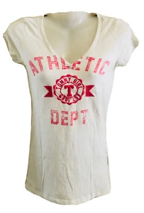 Tommy Girl V-Neck Tee Style size XS Tees Juniors-White W Pink Embroidery Logo - Picture 1 of 4