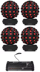 (4) Chauvet DJ Rotosphere HP LED Rotating Mirror Ball Simulators+DMX Controller - Picture 1 of 12