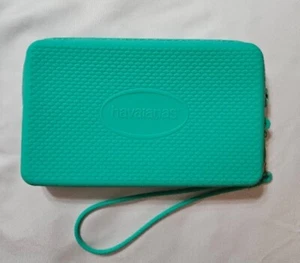 Havaianas Grün Silikon Gummi Handgelenk Clutch Geldbörse Mini Tasche Logo - Bild 1 von 6
