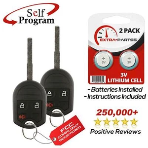 2 Remote Key Fob 3btn for 2015 2016 2017 Ford Fiesta - Picture 1 of 1