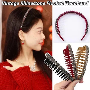Non-Slip Headband Women Hair Band Hoop Flower Rhinestone Hair Accessories - Picture 1 of 10