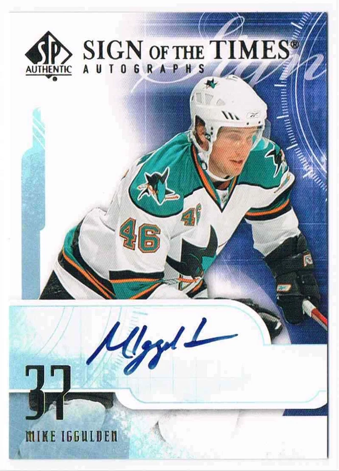 2008-09 SP AUTHENTIC SIGN OF THE TIMES MIKE IGGULDEN AUTO SAN JOSE SHARKS #ST-MI - Image 1 of 2