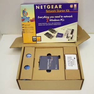 NETGEAR Network Starter Kit (SB104) 4 Port Hub, 2x Network Cards & Software NOS - Picture 1 of 9