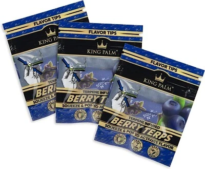 King Palm | Puntas de filtro con sabor | Berry Terps | 3 paquetes de 2 cada uno = 6 rollos Foto 1 de 4