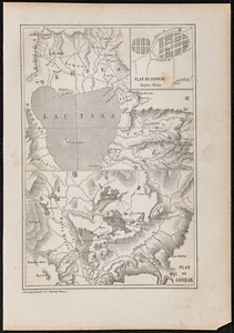 1865 - Piantina Di La Città Di Gondar - Incisione - Etiopia - Carta Lago Tana - Picture 1 of 3