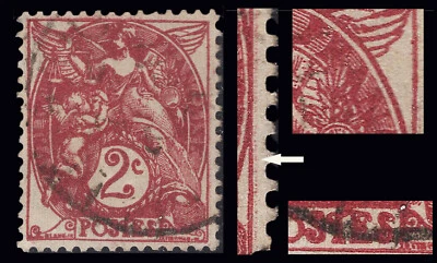 1900 FRANCE ERROR🔥 DOUBLE🔥 PRINT Unlisted SC#110 Yv#108b USED - Image 1 of 2