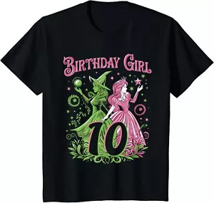 Kids 10th Birthday Witch Pink And Green 10 Year Old Birthday Girl T-Shirt - Picture 1 of 5