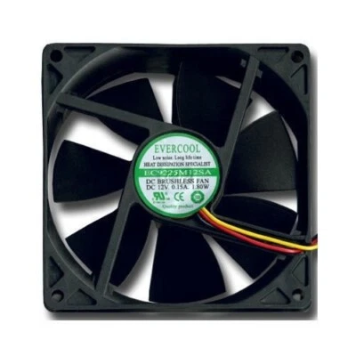 EverCool 92mm 2200RPM 12V 3Pin Quiet Computer Case Fan EC9225M12SA (Brand New) - Image 1 of 3