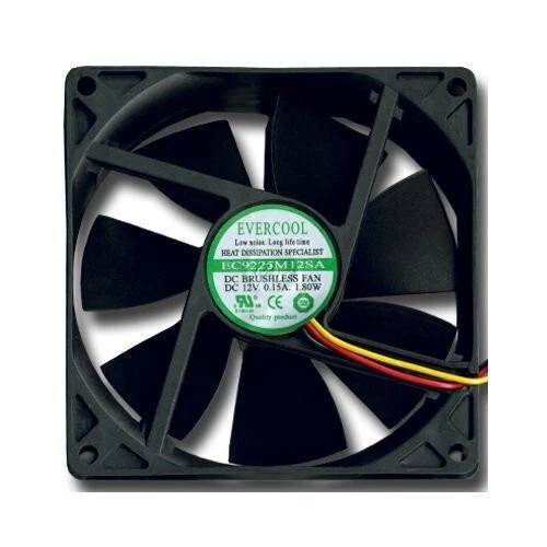 EverCool 92mm 2200RPM 12V 3Pin Quiet Computer Case Fan EC9225M12SA (Brand New) - Image 1 of 3