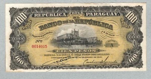 🇵🇾 Paraguay 100 Pesos L 1907, P169, (35) CU - Bild 1 von 2