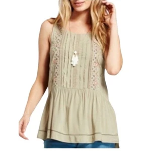 Blusa sin mangas Knox Rose Pintuck Peplum talla mediana informal bordado floral. - Imagen 1 de 9