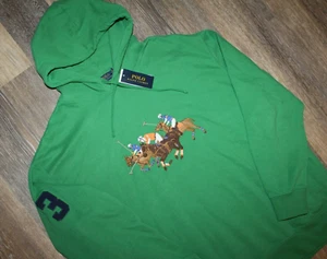 NWT Polo Ralph Lauren Men's Embroidered Hoodie Sweatshirt LIMITED Green $208 XLT - Picture 1 of 7