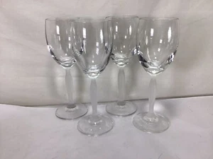 TT11 Vintage Mikasa Clear Crystal Hand Blown Wine Glass For Adults Set of 4 - Picture 1 of 4