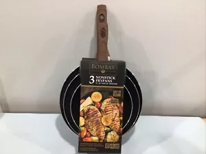 Bombay 3 Piece Set 8", 10", 12" Nonstick Frypans Soft Grip Handles - BRAND NEW - Picture 1 of 6