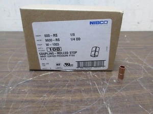 (QTY. 100) NIBCO U600RS 1/4 Coupling Rolled Tube Stop Wrot Copper CxC - Picture 1 of 3
