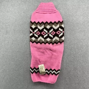 Chilly Dog Sweater Size XL Pink Fair Isle Pull On Wool Handmade Organic Inca - Picture 1 of 13