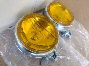 PAR DE LUCES ANTINIEBLA COCHE VINTAGE, LADO L&R PARA RETRO Y CLÁSICO, COCHES, NUEVO, AMARILLO - Imagen 1 de 11