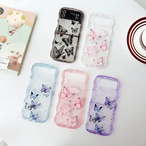 For Samsung Z Flip 3 4 5 6 Wave Butterfly Case Flash Foil Phone Cover Women Girl - Picture 1 of 19