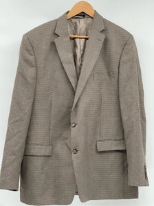 Lauren Ralph Lauren Sport Coat Blazer Men Size 46L Tan Houndstooth - Picture 1 of 13