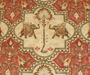 Tela Chevron de oruga remanente de algodón y coordinación de elefante Duralee - Imagen 1 de 3
