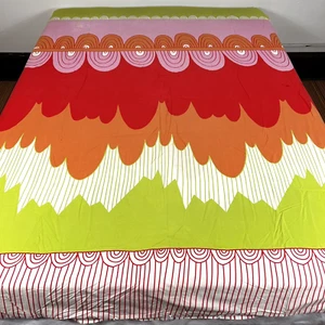 2 fundas nórdicas gemelas Ikea Angskrasse abstractas rosa naranja verde 62"x84" retro - Imagen 1 de 24