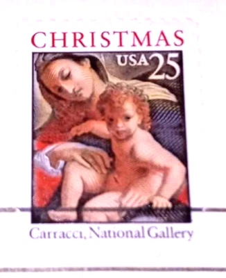 Madonna and Child - Christmas 1989 22kt Golden Replica Stamps - Gold Replicas - Image 1 of 4