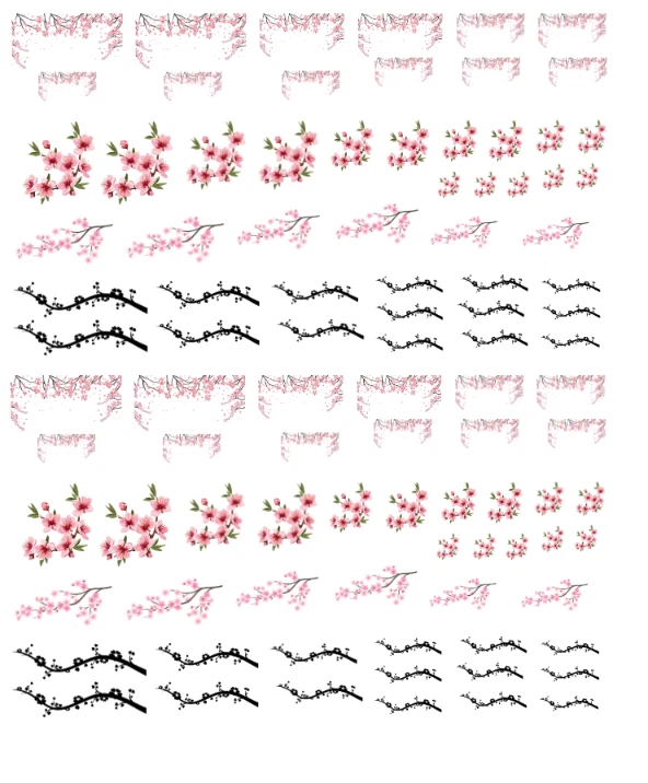 Calcomanías de tobogán acuático de flores de cerezo 1/64 HECHAS EN EE. UU. Foto 1 de 1