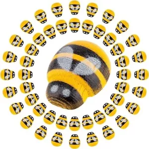 200x Tiny Wooden Bee Flatback Embellishment for Craft Scrapbooking DIY Decor UK - Picture 1 of 6