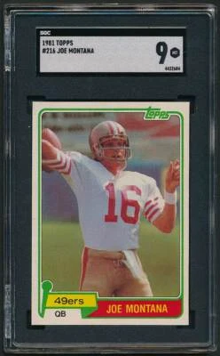 1981 Topps Joe Montana #216 SGC 9 Estado perfeito - Imagem 1 de 2