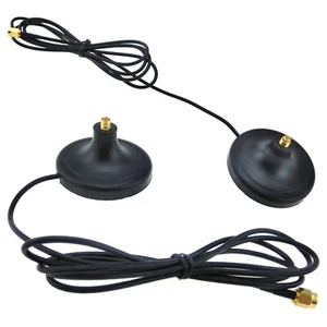 2 Pack WiFi BT Wireless Antenna Stand RP-SMA Extension Cable Magnetic Base Mount - Picture 1 of 8