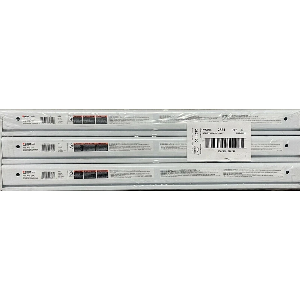 Lote de (6) ShelfTrack blanco de 24 pulgadas CLOSETMAID 2824 Foto 1 de 3