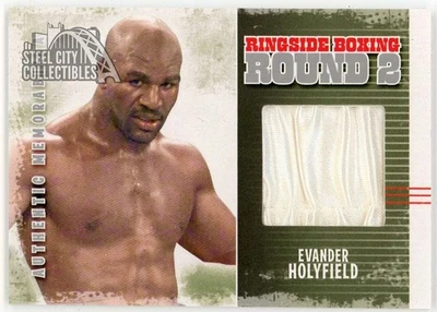 Evander Holyfield 2011 ITG Ringside Boxing Silver Trunks Card #AM-35 White Patch - Image 1 of 2