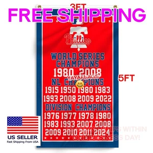Philadelphia Phillies 3 x 5 Fuß Flagge Banner World Series Wanddekoration kostenloser Versand - Bild 1 von 14