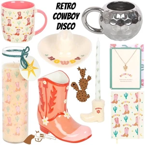 Retro Rodeo Disco Howdy Cowboy Boot Doormat Mug A5 Notebook Candle Vase Gift NEW - Picture 1 of 20