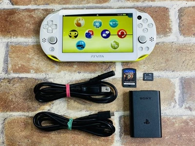 Sony PS Vita Lime Green / White PCH 2000 ZA13 Charger 4GB Mine Craft Tested DDP - Image 1 of 4