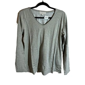 The Muses Lounge Blouse Long Sleeve Polka Dot Black V-Neck Knit Top Womens Sz M - Picture 1 of 8