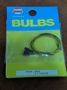 Model Power - HO Scale - #392 - 3.5V Grain Of Wheat Red Light Bulbs (3) - NOS - Picture 1 of 3