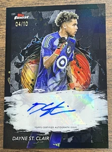 2024 Topps Finest Dayne St. Clair rifrattore nero automatico /10 Minnesota United - Foto 1 di 2